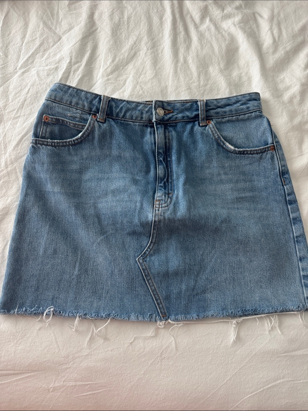 Topshop Light Blue Denim Mini Skirt